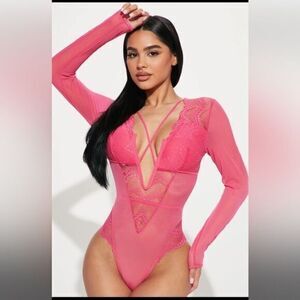 Cosmopolitan Secrets of Love Lace Teddy Pink Size Large REFFNB